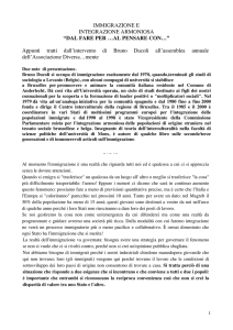 IMMIGRAZIONE E INTEGRAZIONE ARMONIOSA “DAL FARE PER