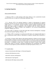 La tipologia linguistica