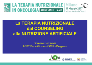 La TERAPIA NUTRIZIONALE dal COUNSELING alla