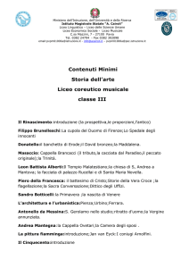Contenuti Minimi Storia dell`arte Liceo coreutico musicale classe III