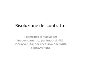 risoluzione contratto
