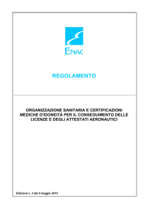 regolamento organizzazione sanitaria e certificazioni mediche d