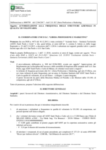 Oggetto: AUTORIZZAZIONE ALLA FREQUENZA DELLE