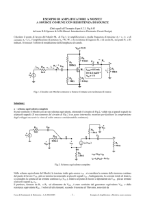 ESEMPIO DI AMPLIFICATORE A MOSFET A SOURCE COMUNE