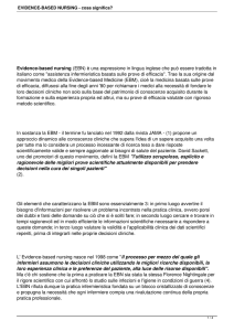 EVIDENCE-BASED NURSING - cosa significa?