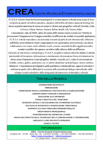 temi della ricerca informazioni - Centro Ricerche EtnoAntropologiche