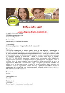 Lingua Inglese: livello Avanzato C1