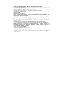 M-FIL/01 - Filosofia teoretica: Filosofia della religione (p) (6) 40 ore