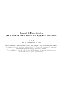Esercizi di Fisica tecnica per il corso di Fisica tecnica