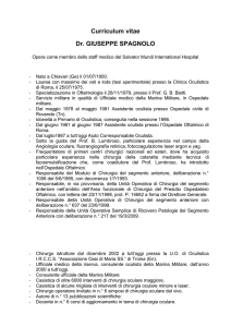 Curriculum vitae Dr. GIUSEPPE SPAGNOLO