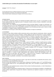 Acidosi lattica grave associata ad assunzione di metformina: un
