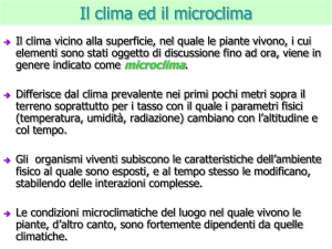 Il clima ed i fattori del clima - Associazione Studenti di Agraria IAAS