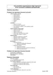 Una possibile programmazione quinquennale della statistica