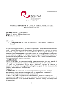 programmazione di lingua e civiltà spagnola