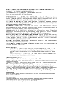 programma di istituzioni di patologia generale