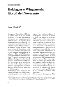 Heidegger e Wittgenstein filosofi del Novecento