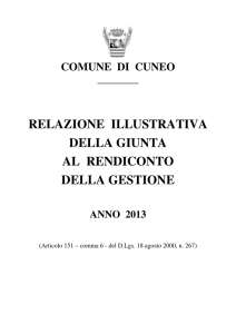 Relazione al rendiconto della gestione