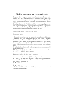 Giochi a somma zero :un gioco con le carte