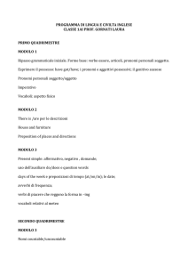 PROGRAMMA DI LINGUA E CIVILTà INGLESE