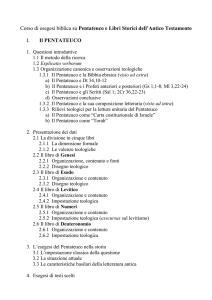 Corso di esegesi biblica su Pentateuco e Libri Storici dell`Antico