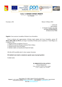 I.I.S.S. "V. IGNAZIO CAPIZZI" BRONTE Circolare n.186 Bronte 16