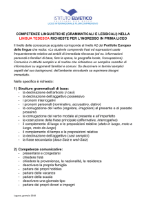 Competenze linguistiche in tedesco e/o francese