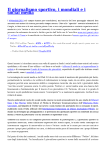 Il giornalismo sportivo, i mondiali e i social media,Twitter, tra