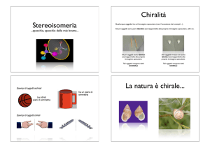 Stereoisomeria Chiralità La natura è chirale