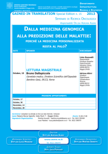 dalla medicina genomica alla predizione delle malattie