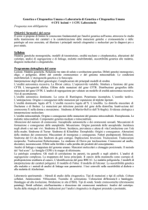 Genetica e Citogenetica Umana e Laboratorio di Genetica e