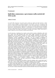 Individui, conoscenza e governance nella societ del XXI secolo