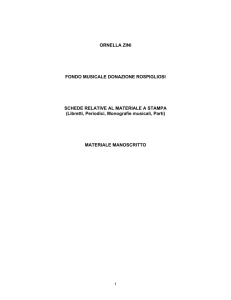 ORNELLA ZINI FONDO MUSICALE DONAZIONE ROSPIGLIOSI