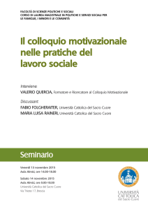 Il colloquio motivazionale nelle pratiche del lavoro sociale