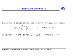 Esercizio dominio 1 - Dipartimento di Matematica