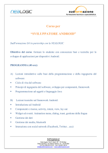 Corso per “SVILUPPATORE A DROID”