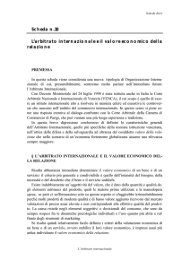 Scheda n.10 L`arbitrato internazionale e il valore economico della