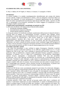 sclerosi multipla ed anestesia