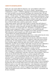 I DIFETTI DI REFRAZIONE Quali sono i più comuni difetti di