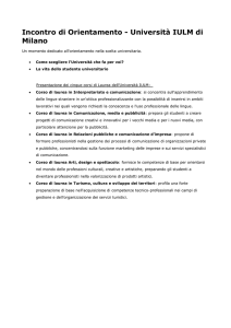 Incontro di Orientamento - Università IULM di Milano