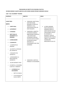 PROGRAMMA DI DIRITTO ED ECONOMIA POLITICA SECONDO