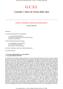 Persona e individuo nel pensiero di Paul Ricoeur