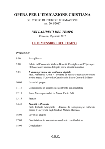 Scarica il programma - Opera per l`educazione cristiana