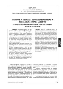 standard di sicurezza e livelli di esposizione in risonanza magnetica