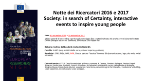 Notte dei Ricercatori 2016 e 2017 Society: in search