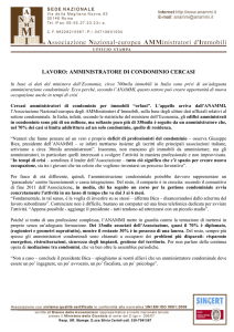 lavoro: amministratore di condominio cercasi