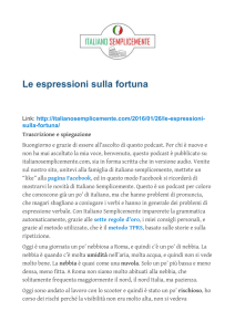 Le espressioni sulla fortuna