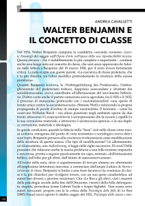 Walter Benjamin e il concetto di classe