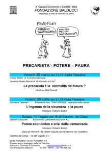 precarieta`- potere – paura - Fondazione Ernesto Balducci