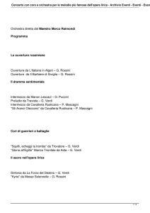 Concerto con coro e orchestra per le melodie più famose dell`opera