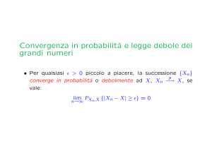 Convergenza in probabilità e legge debole dei grandi numeri